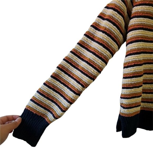 Madewell Sweater Womens Small Arden V-Neck Crop Pullover Striped Multicolor - Picture 6 of 11